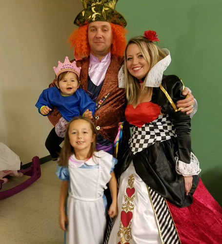 Brianne and family during Halloween